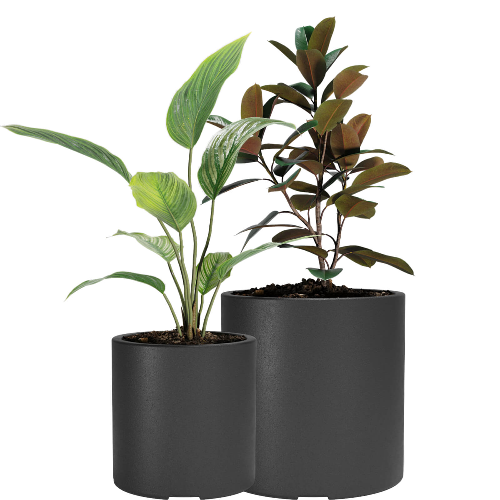 MACETA DE PLASTICO AMALFI CILINDRO 30 40 NEGRO 0