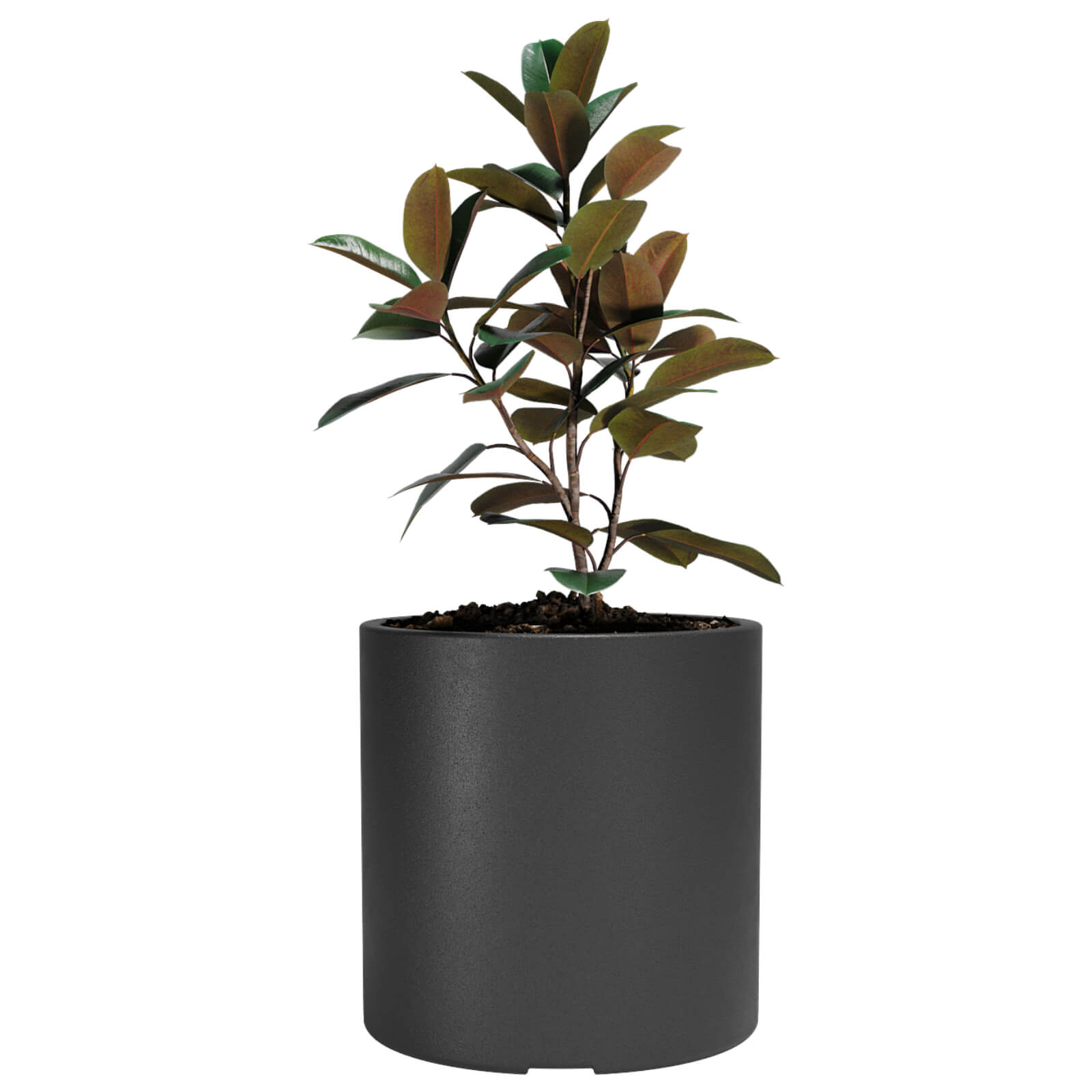 MACETA DE PLASTICO AMALFI CILINDRO 40 NEGRO 0