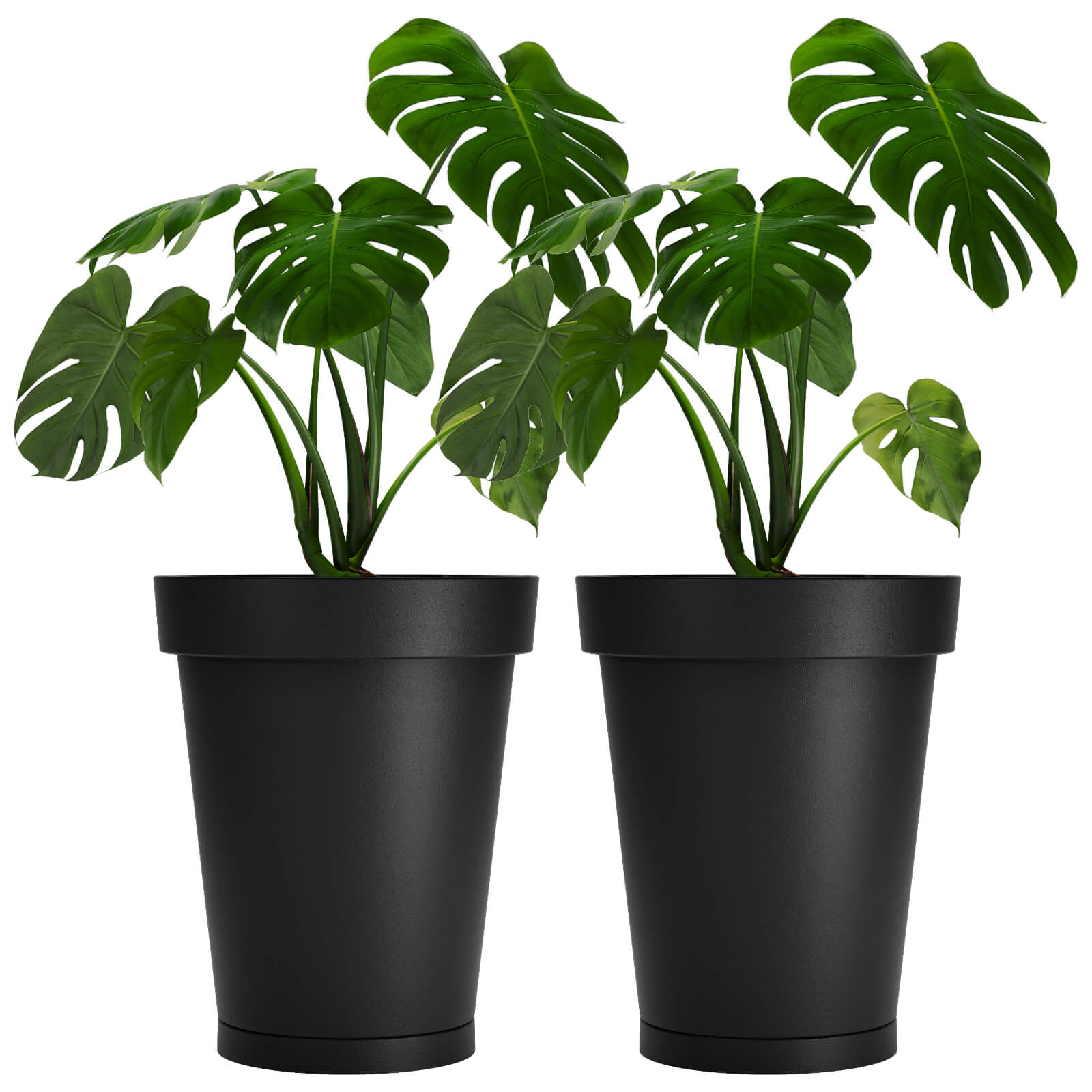 MACETA DE PLASTICO AMALFI LINEA CLASICA N55 NEGRO X2