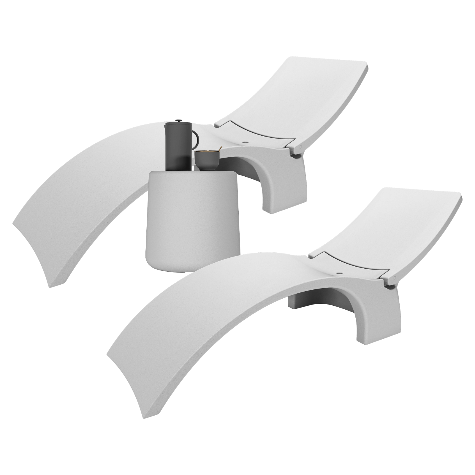 Reposera de plastico para pileta Amalfi Confort x2 con mesa